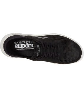 Skechers womens 9.5 Black Slip-In Athletic Sneaker with White Sole